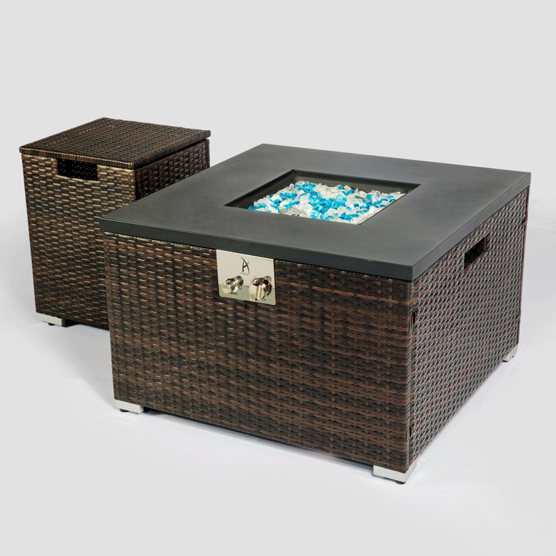 Mareld Rectangle Steel Propane Smokeless Fire Pit