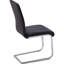 Chaises de salle à manger en simili cuir avec cadre en acier inoxydable, ensemble de 2, noir / argent-133530461-133530462