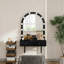 Meuble-lavabo mural flottant avec miroir à DEL 3 lumières de couleur, coiffeuse compacte avec prise de courant et recharge USB, grand meuble-lavabo peu encombrant pour salle de bain, noir