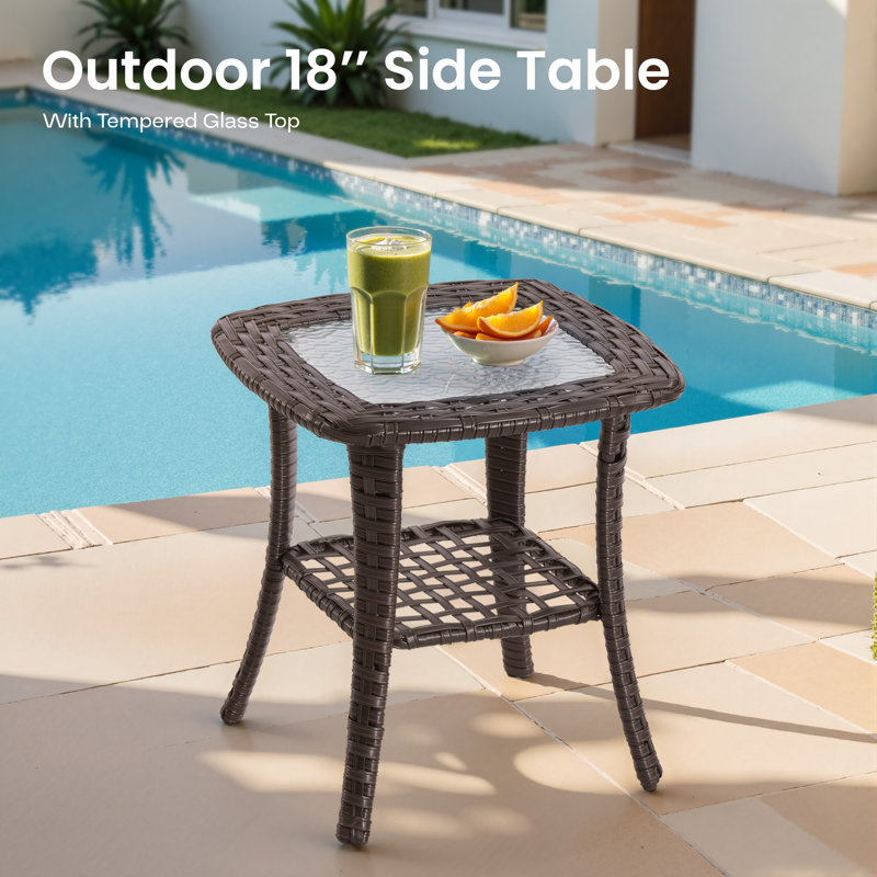 5 - Person Outdoor Conversation Set, Wicker Patio Sofa & Swivel Chair Set with Cushions, Navy Cushion/Brown Frame