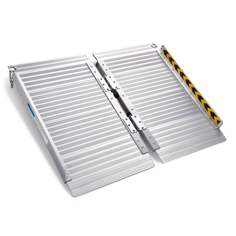 2FT Aluminum Wheelchair Ramp Folding Portable Anti-slip 600 Lbs Capacity for Home Steps Stairs Doorways Scooter
