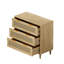 Armoire de rangement 31,5 po à 3 tiroirs avec tiroir en rotin