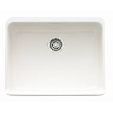 DeerValley Glen 27 x 19 Fireclay Rectangular Undermount Kitchen Sink - White