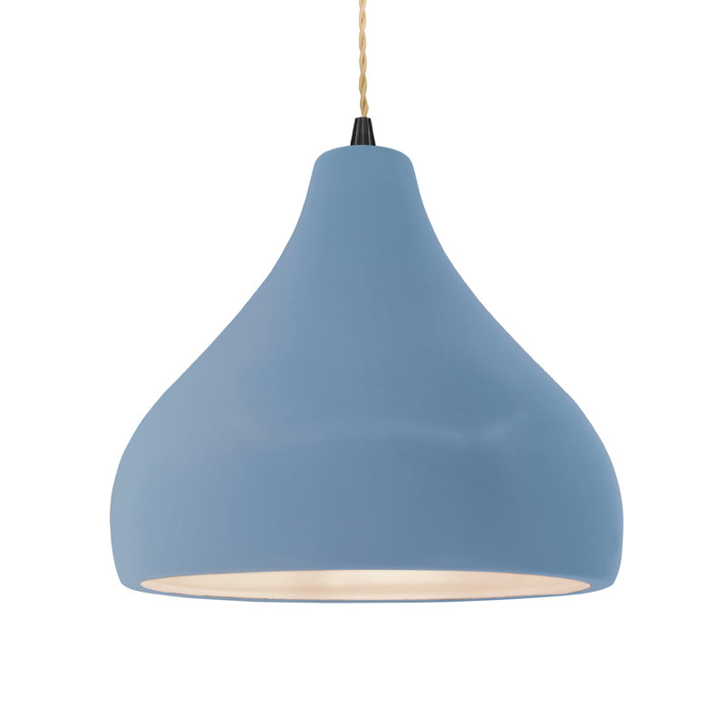 Meydan 1 - Light Single Drop Pendant, Sky Blue, Matte Black, 9.5" H x 13.5" W x 13.5" D
