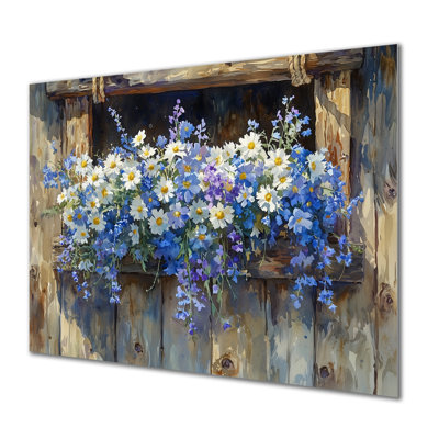 «Breezy Meadow Bouquet At The Barn I», reproduction d'art traditionnelle en métal, art mural assorti de bouquets