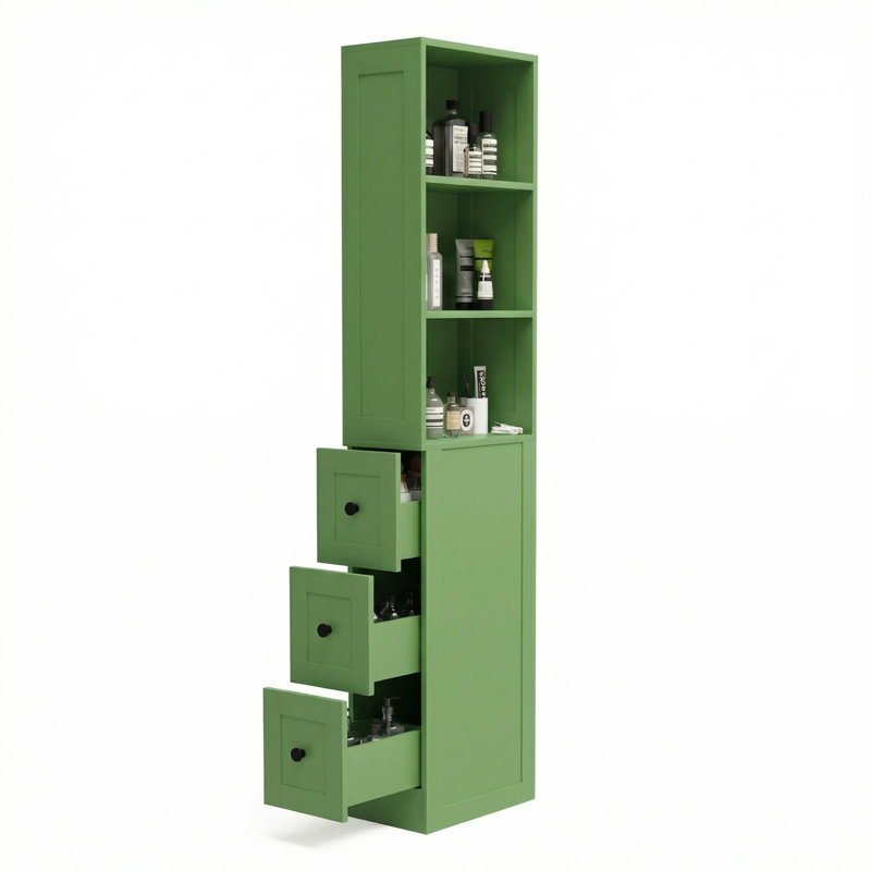 3-Shelf Tall Thin Bathroom Storage Cabinet
