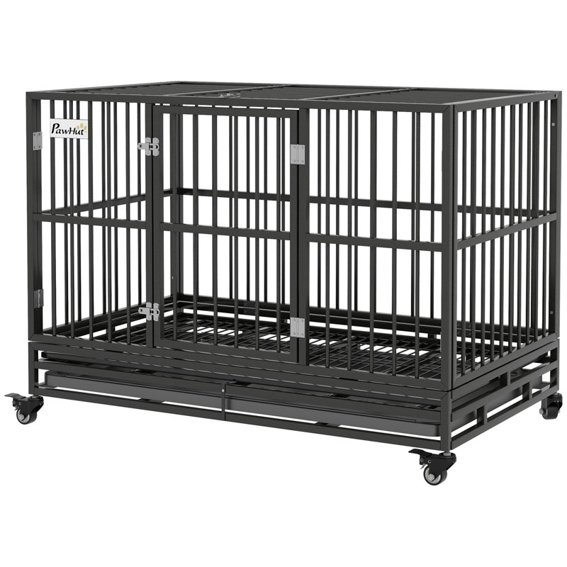 Dog Crate Dog Playpen with Lockable Wheels