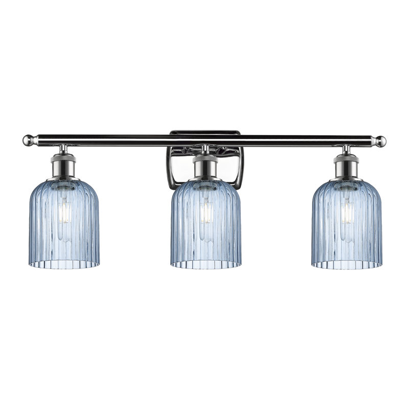 Brion Addeline 3 Light 25" Bath Vanity  Shade, Princess Blue, Polished Chrome