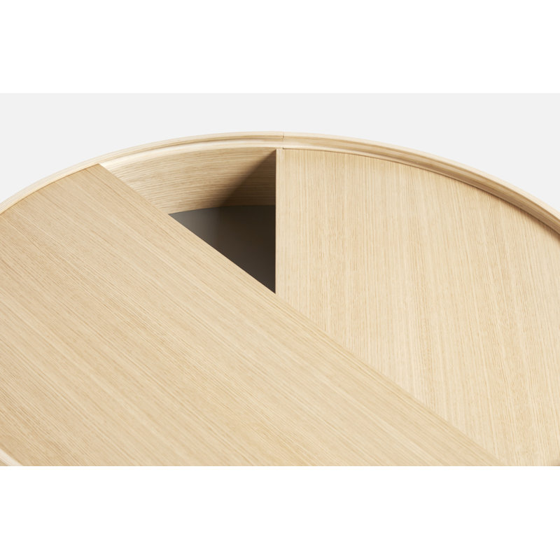 Arc Coffe Table, 15" H x 35" L x 35" W, White Pigmented Lacquered Ash