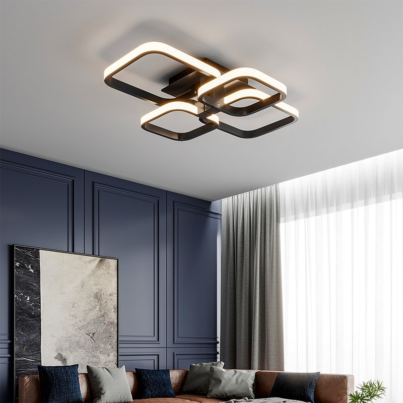 LED Semi Flush Mount, Black