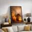 «Zen Stones Massage Spa with Warm Burning Candle», impression verticale sur toile, art mural-56324662-124834392