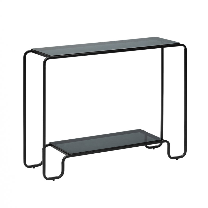 Selene Glass Top Metal Console Table