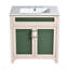 Ensemble de meuble-lavabo de salle de bain avec lavabo en céramique, armoire de rangement moderne avec cadre réglable en bois massif