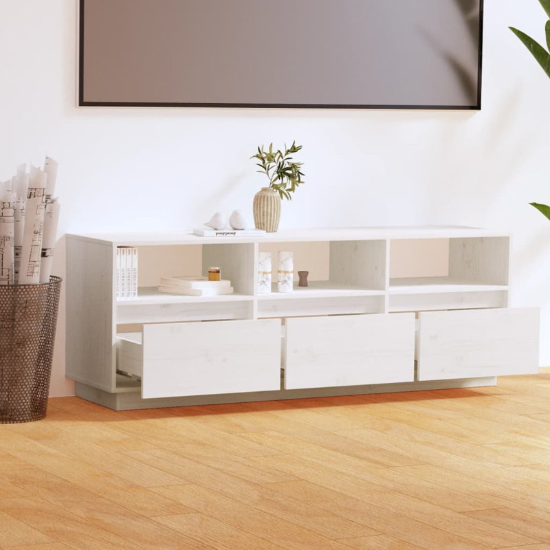 Glynys Unfinished TV Stand, White