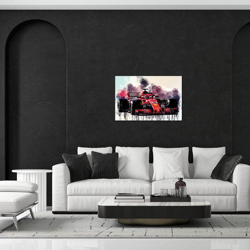 Charles Leclerc, Scuderia Ferrari, Formule 1, voiture de course Sf90, équipe italienne de Formule 1 par Sissy Angelastro - impression sans cadre
