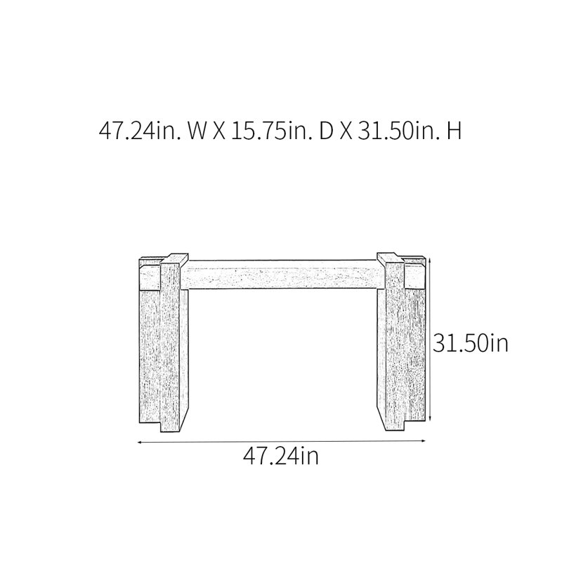 Console rétro géométrique, H 31,5 po x l 47,24 po x P 15,75 po