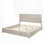 Structure de lit plateforme très grand en bois massif, conception à grain de bois naturel plaqué beige, support robuste de 1000 lb, aucun sommier requis, assemblage facile-353301676-353301649