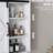 Toilet Cabinet With Sliding Door And Adjustable Shelf, White Finish Style Bathroom Cabinetry