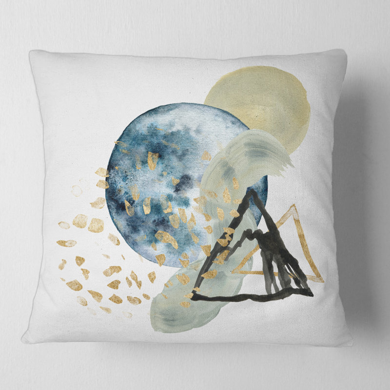 Housse de coussin carré et insert Minimalistic Landscape of Mountains with Moon II, 16" x 16"