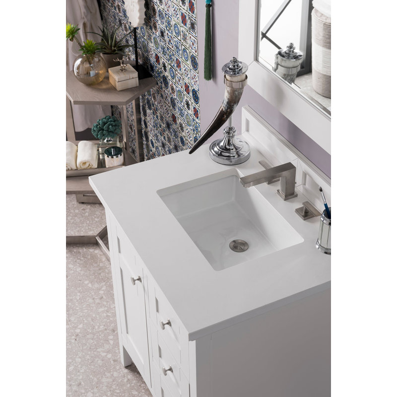 Palisades 30'' W Single Vanity, White Zeus, Bright White