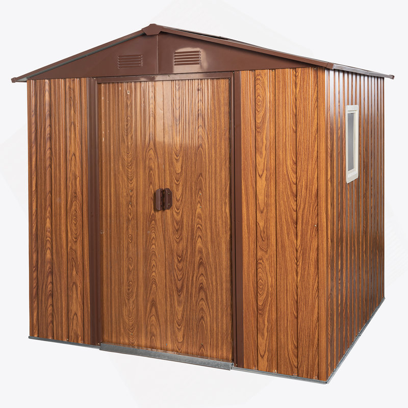6Ft X 6Ft Outdoor Metal Storage Shed With Metal Floor Base ,With Window