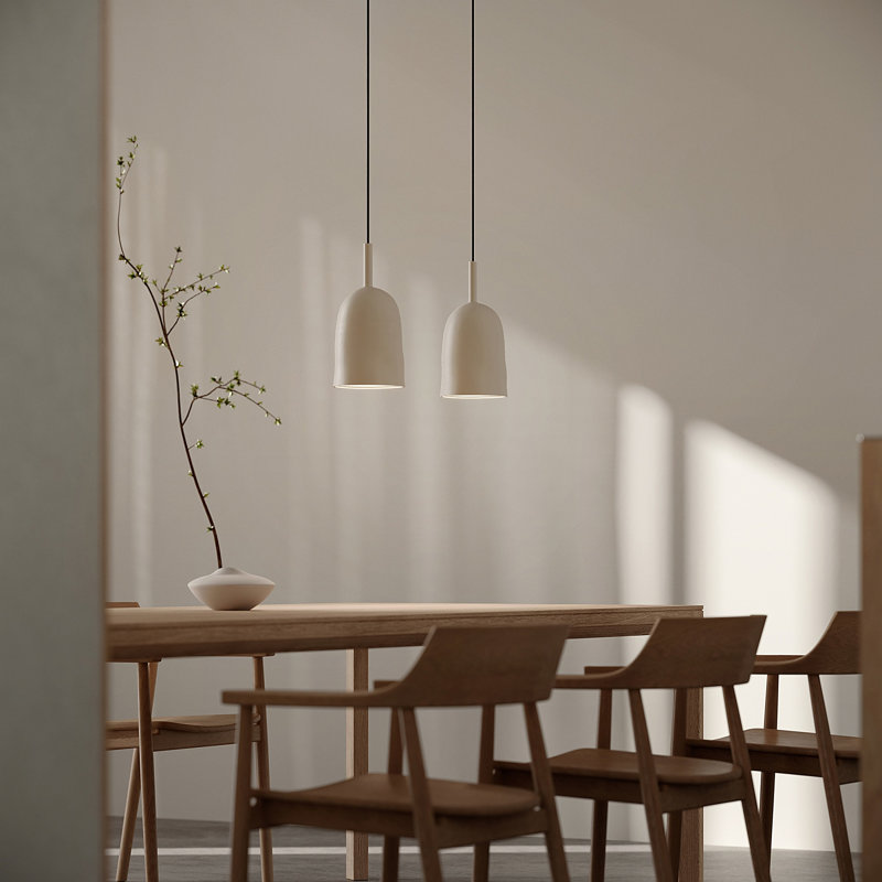 Vessel Pendant Light, 24" H x 14.5" W x 9" D, Sand, Black