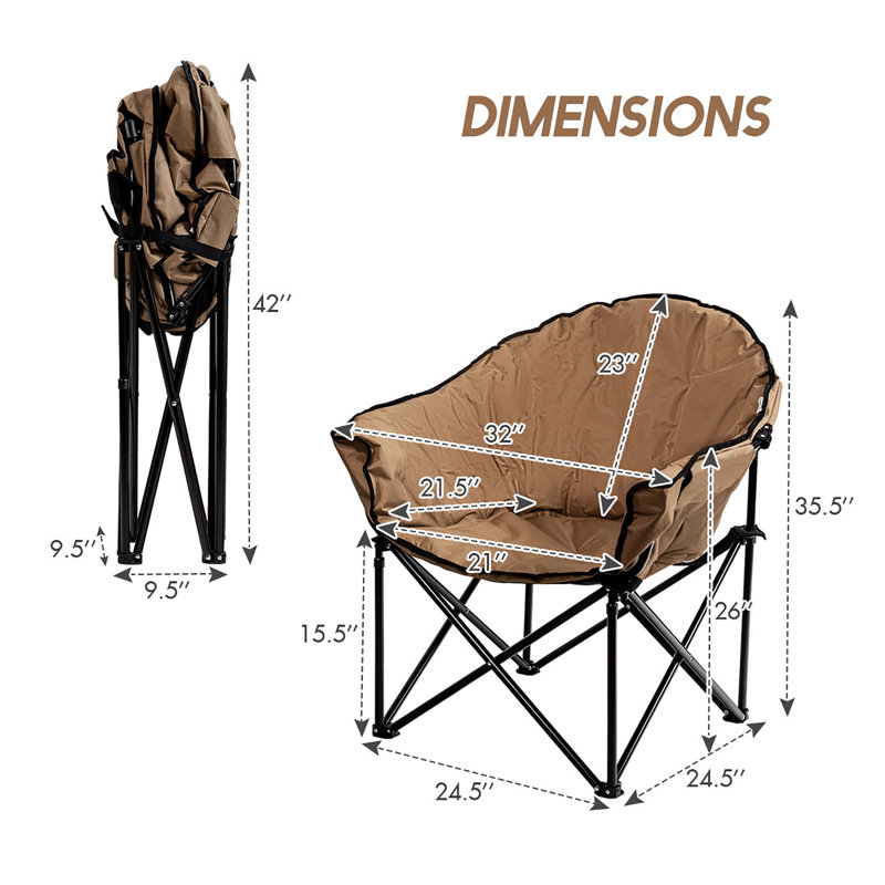 Chaise de camping pliante Iyauna, Brun