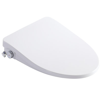 Smart Bidet Seat With Side Knob - Multiple Wash Modes, Water Temperature And Adjustment, Automatic Nozzle Cleaning, Digital Display, Night , White Plastic For Bathroom Refresh Modern
