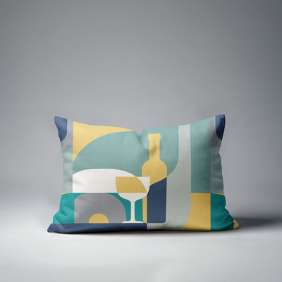 Fairbanks Abstract Indoor/Outdoor Reversible Throw Pillow