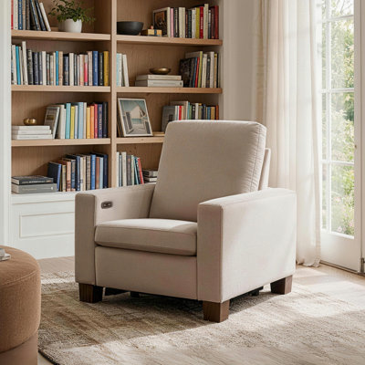 37.4" Wide Modern and Cozy Power Recliner with Square Armrests and Chargings