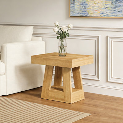 2-Tier Narrow Side Table with Trapezoid Base