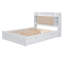 Wood Queen Size Platform Bed With Storage Headboard, Shelves And 4 Drawers, White