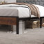 Structure de lit plateforme, chevet avec emballage souple et 2 tablettes, pas de bruit, pas besoin de matelas à ressorts et d'outils d'assemblage simples, grand espace de rangement au bas du lit-888414415