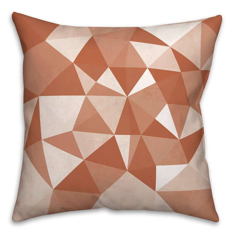 Geometric Outdoor Reversible Throw Pillow, Orange/Red