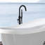 Robinet de baignoire autoportant avec douche à main, noir mat, largeur de paquet de 3,5 po, qualité de fabrication unie noire