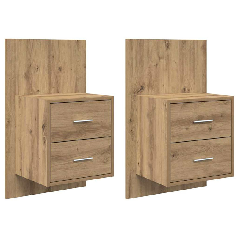 48.5 cm W Bedside Table, Artisan Oak