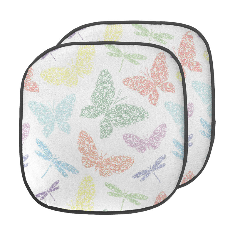 Coussin de siège papillon, Bleu / rose
