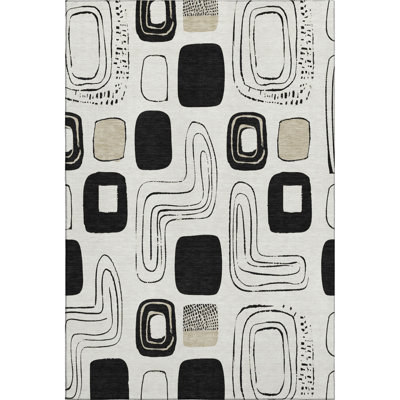 Premium Machine Washable Slesnick AMF1670 Geometric Rug