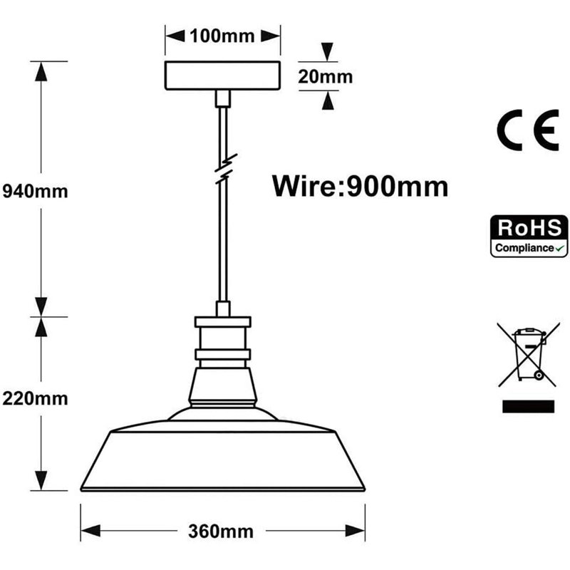 1 - Light Grey Bowl Pendant