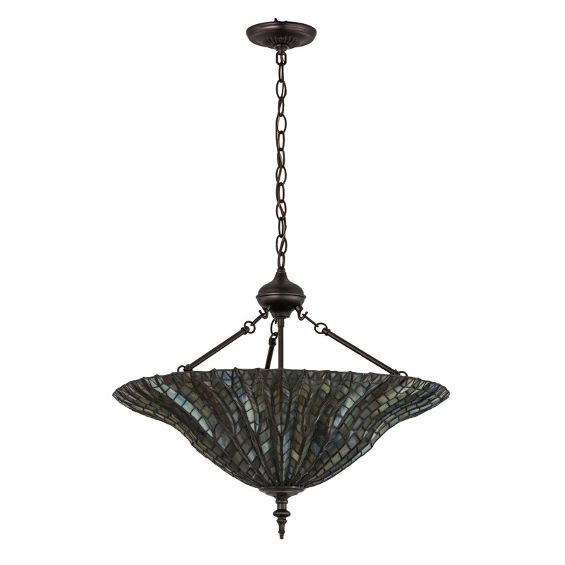 Luminaire suspendu bol simple 6 lumières Colter Lotus Leaf