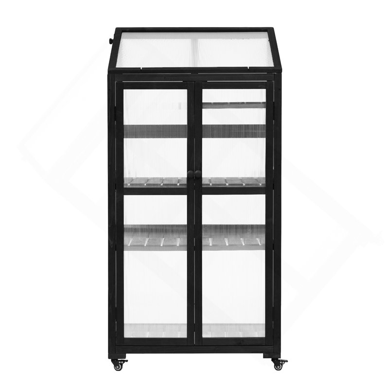 62Inch Height Wood Large Greenhouse Balcony Portable Cold Frame With Wheels And Adjustable Shelves For Outdoor Indoor Use