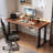 Walnut Rectangular Solid Wood Standing Desk-1224116293