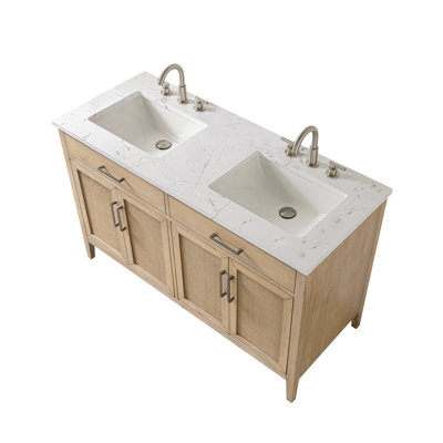 Meuble-lavabo double 54 po avec dessus Sebastiano