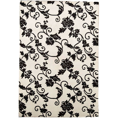 Hand-Knotted High-Quality Ivory Area Rug