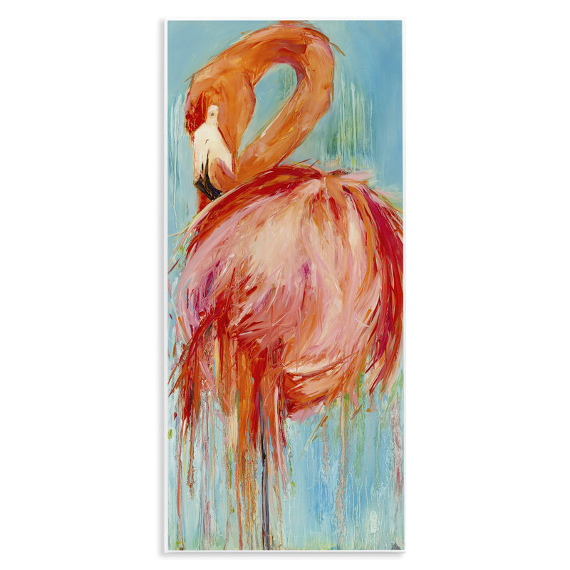 Au-454, Giclée audacieuse, peinture abstraite flamant