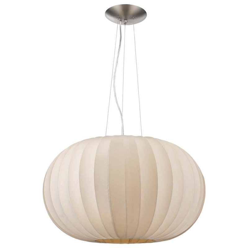 Luminaire suspendu sphère 1 lumière Damiano, Beige