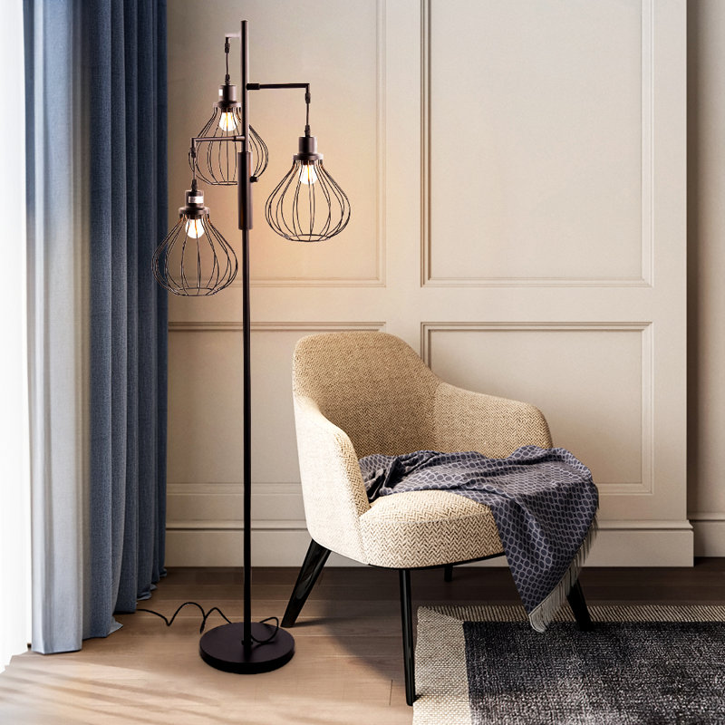 160cm Polished Torchiere Floor Lamp with USB and Outlet