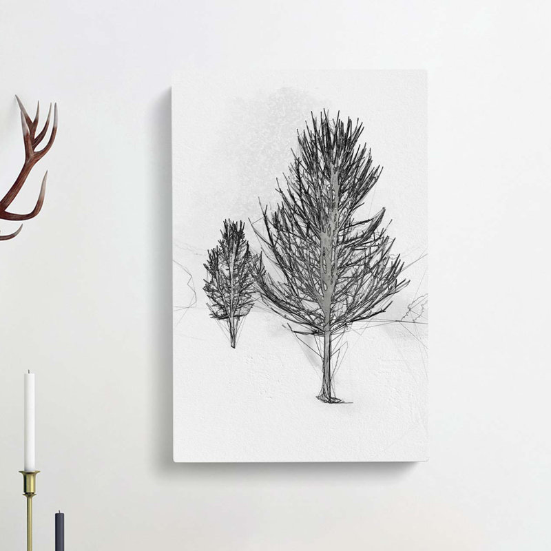 Winter Trees Abstract Art - Wrapped Canvas, 60cm H x 40cm W x 3cm D