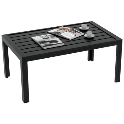 Avangelina Rectangular Metal Outdoor Coffee Table , 40'' in. W 24'' in. D
