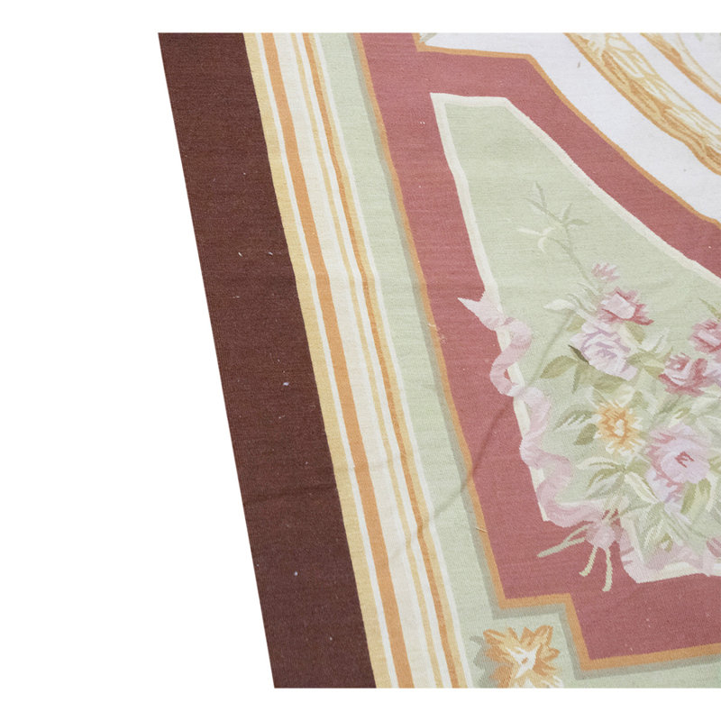 Tapis gris / rouge / brun / ivoire de qualité supérieure noué à la main One-of-a-Kind